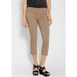 Maurices Bengaline mocha slim leg stretchy capris